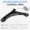 Front Lower Control Arms w/Ball Joints Tie Rods Sway Bars Replacement Suspension Kit for 2008-2018 Dodge Grand Caravan, 2008-2016 Chrysler Town & Country (8pc)
