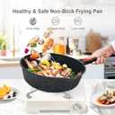 AIKENBBKK 12 Inch Deep Frying Pan Skillet Nonstick with Lid, 5 QT Saute Pan, Non Stick Frying Pan, Compatible with All Stovetops, Detachable Handle, Oven Safe, PFOA PFOS Free, Black