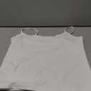 PINKMSTYLE Womens Double Lined Spaghetti Strap Tank Top Scoop Neck Sleeveless Basic Cami Shirts (White, Medium)