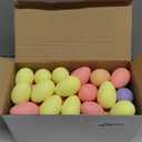 Beeveer 50 Pcs Plastic Easter Eggs Bulk for Easter Hunt 1.6 x 2.4 Inch Colorful Hanging Plastic Eggs for Basket Fillers Party Favor DIY Crafts Decoration