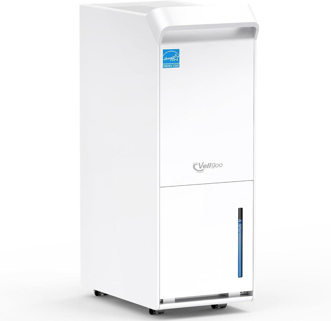 2500 Sq.Ft Most Efficient Energy Star 2025 Dehumidifier,Vellgoo Max 34 Pint/D Dehumidifier for basement with Drain Hose, Intelligent Humidity Control for Home,Bedroom, Bathroom