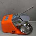 Electric Ice Shaver Crusher - 4 Blades Ice Crusher Shaver, Stainless Steel Shaved Ice Machine Snow Cone Maker (300W 2200r/min) for Home & Commercial Use, Prevent Splash, with Ice Pick & Bowl, Orange