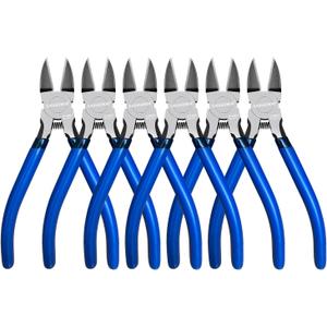 Wire Cutters 6 Pack, KAIHAOWIN 6 inch Dikes Small Wire Cutters Flush Cutters Wire Snips Clippers Diagonal Cutters Side Cutters Cutting Pliers for Crafting