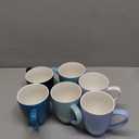 Porcelain Coffee Mugs Set of 6, 13 Ounce Coffee Cups with Handle, Ceramic Tea Mugs for Latte, Hot Tea, Cappuccino, Mocha, Cocoa, Blue Assorted Colors Mug Gift Set, Dishwasher and Microwave Safe