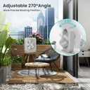 AMACOOL Table Fan, 12 inch Box Fan with 3 Adjustable Speeds & 8HRS Timer, Adjustable Angle Quiet Air Circulator, Desktop Fan for Bedroom Bathroom Kitchen Office, AC Adapter Included, Grey