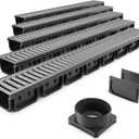 Vodaland - 4 Inch Easy 2 Premium Trench Drain Channel - Galvanized Stamped Steel Grating (5)