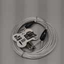 Petest 30ft Reflective Tie-Out Cable for Heavy Dogs Up to 125 Pounds (Black & Silver)