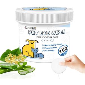 150Pcs Eyes Wipes for Dogs - Tear Stain Remover for Dogs - Dog Eye Cleaner, Eye Debris, Discharge, Mucus Secretions - Eye Wipes for Dogs & cat Eye Wipes - 3.2 inches