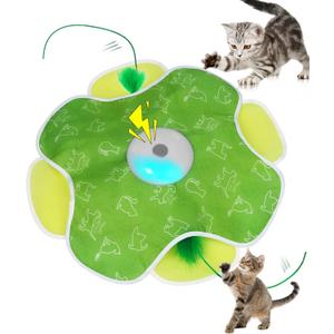 Cat Toys for Bored Indoor Adult Cats, Rechargeable Interactive Cat Toy, 2 in 1 Hide and Seek Cat Toy with Motion Activated, Moving Concealed Feathers, Bored Adult Cats Wand Toy
