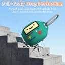 Cute Cover for Powerbeats Fit Case 2025, 3D Cartoon Funny Design | Shock Resistant | Full Protection Soft Silicone Case Compatible with Beats Powerbeats Fit Earbuds Accessories with Keychain, Green