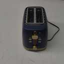 West Bend Timeless 2-Slice Toaster with 7 Browning Levels, Bagel/Waffle/Defrost Settings, High-Lift Lever, Anti-Jam, Easy-Clean Crumb Tray, 2-Slice, Blue/Gold