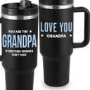 Grandpa Tumbler 40oz, Best Grandpa Gifts, Thoughtful Father's Day Gifts for Grandfathers, Unique Grandad Mug Presents for Him, Ideal for Birthdays, Christmas, Special Occasions, Gift Ready