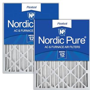 Nordic Pure 16x20x4 (15_1/2 x 19_1/2 x 3_5/8) Pleated MERV 12 Air Filters 2 Pack Nordic Pure 16x20x4 (15_1/2 x 19_1/2 x 3_5/8) Pleated MERV 12 Air Filters 2 Pack