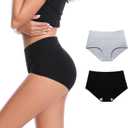 Womens Cotton Underwear Briefs for Women Ladies Panties (L)