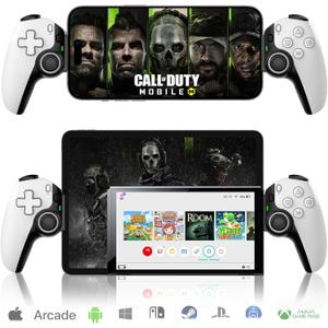 ArVin Mobile Game Controller for iPhone/iPad/Android/Tablet/Switch/PS4/PC, Replacement for PS Portal, Wireless Gamepad with Hall Effect Joystick & Trigger/Back Key/Turbo/Support Streaming/Cloud Gaming