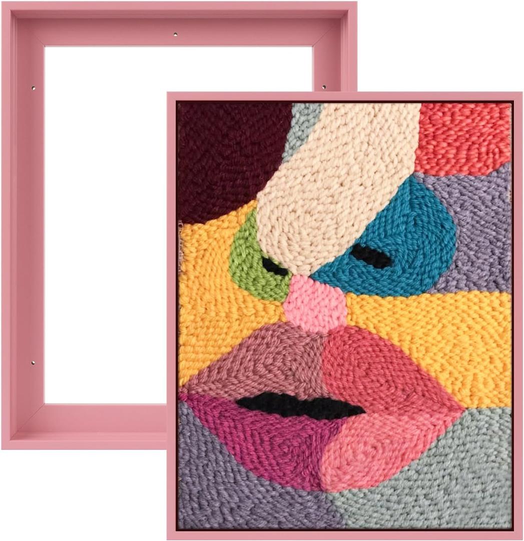 16x20 Frame for Stretched Canvas Art, 2 Pack Complete Canvas Floater Frames with 0.9" Deep for Handmade Paintings Lovely Prints Artwork, Aesthetic Home Accents Living Room Decor (Pink)