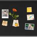 Cork Board with Linen Black,Bulletin Board 30"x20",Corkboards for Office Home School Message Board or Vision Board Decoration.