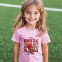 Toddler Football Shirt Boys Girls Game Day T-Shirt Kids Baseball Tee Cute Cotton Clothes Short Sleeve Tops 2T-8 Years (Pink)