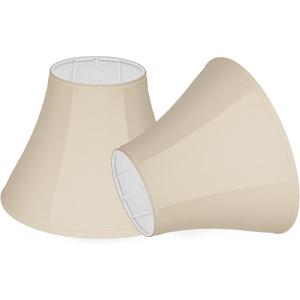 Fabric lamp shades,Lamp shades set of 2, boho lamp shade,linen lamp shade,6" Top x 14" Bottom x 10" High(Spider),white lampshades for floor lamps,living room lamp shades set of 2 (Pale Gold)