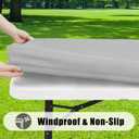 Smiry 2 Pack Rectangle Picnic Table Cloth, Waterproof Elastic Fitted Tablecloths, Washable Polyester Rectangular Patio Table Cover for Camping, Indoor and Outdoor (Light Grey, 30"x72")