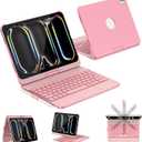 CC Store Keyboard Case for iPad Pro 11-inch (M5/2025, M4/2024) with 7-Color Backlight, 360 Swivel Protective Case with Pencil Holder, Multi-Touch Trackpad, Rose Gold