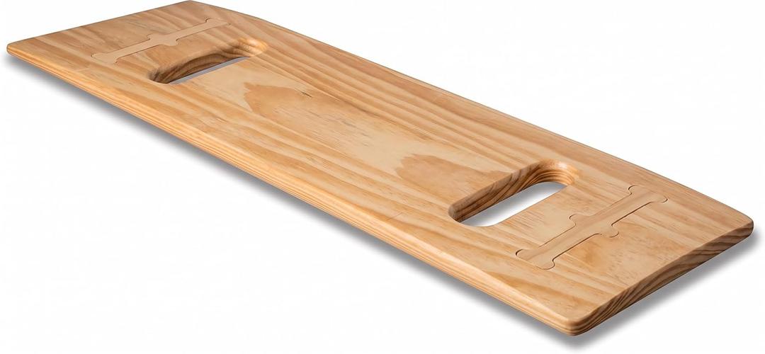 Transfer Board, 23.2 in Wooden Slide Board for Transferring, Patient Transfer Board for Wheelchair, Bed, Chair, Sofa & Commode, 2 Cutout Handles, 440 lb Capacity