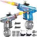 2 Pack Electric Water Gun for Adults Kids: Light Up Automatic Squirt Guns, 26-32FT Long Range, 800CC Large Capacity, Summer Outdoor Pool Games for Ages 8-12, Beach Backyard Family Party Toys Gift boy