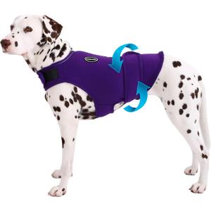 AOOLMOL Dog Anxiety Vest and Shirt, Skin-Friendly Calming Shirt - Thunder Jacket for Pet Vet Visits - Dog Jacket for Thunder, Fireworks, Anti Anxiety Vest for Pet Without Medicine & Training, Large, Purple