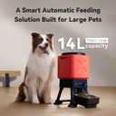 Automatic Dog Feeder for Large Dogs, 14L Capacity, Remote Feeding, Anti-Blockage System, Timed Auto Dog Food Dispenser, 2.4G WiFi App ControlDual Power Supply,Stainless Steel Bowl