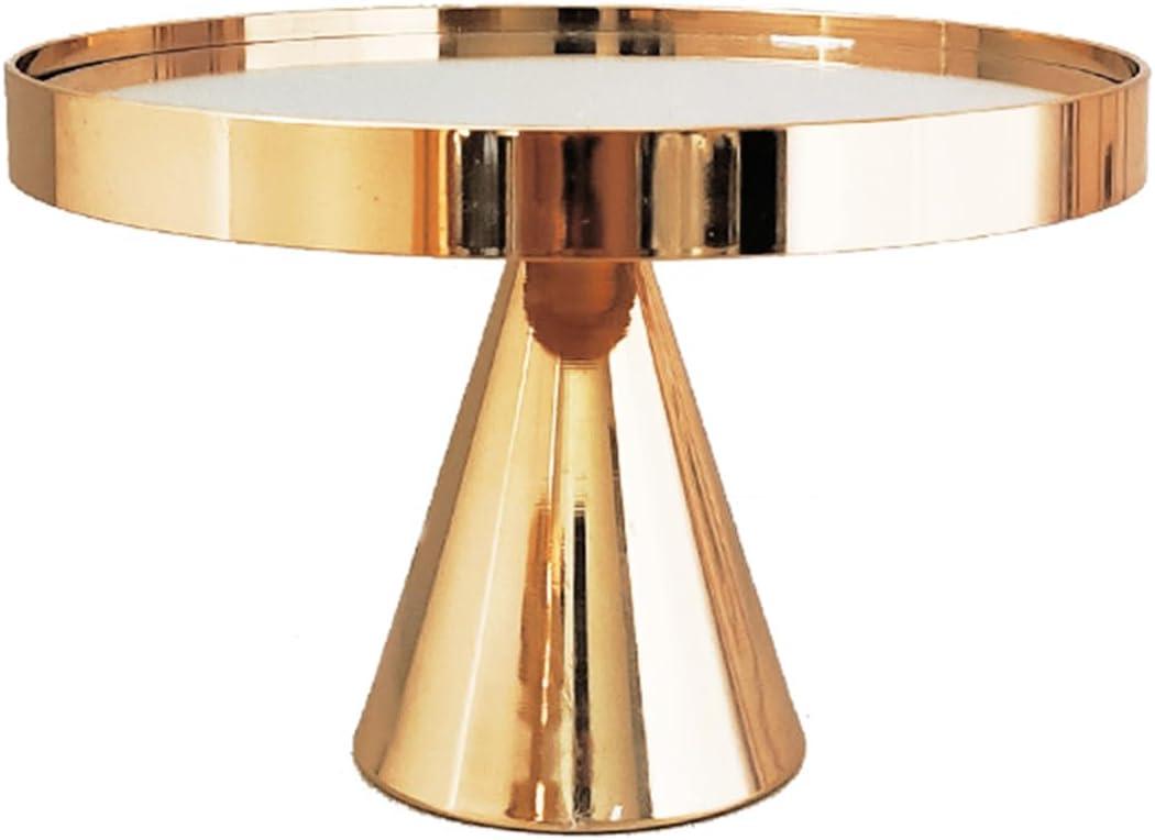 8 Inches 20cm Gold Round Mirror Cake Stand Cupcake Stands Metal Pedestal Holder, Party Dessert Cheese Display Plate for Wedding Party Birthday Baby Shower Celebration Home Decoration