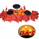 27.6" Christmas Centerpiece Christmas Candle Holders Table Decorations with Golden Glitter Bow Berries Pine Cones Norfolk Garland Lights Xmas Table Centerpiece for Home Mantel Tabletop Decoration