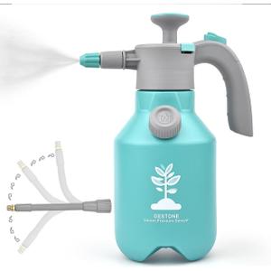 GESTONE Garden Hand Pump Sprayer 1/ 2 Gallon Pump, 68 Oz Handheld Pressure Sprayer with Safety Valve, Adjustable Nozzle, 360° Extended Spray Rod, Ideal for Plants Watering, Fertilizing, Cleaning
