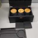 Premium Large Bamboo Box with Combination Lock,Storage Decorative box,Storage Lockbox Set with Plentiful Accessories 3 Jars & 3 Brushes&4 Tubes,Removable Tray,Detachable Compartment,Elegant Black