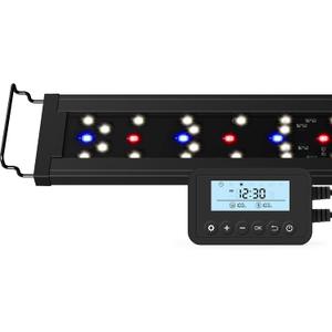 NICREW SkyLED Plus Aquarium Plant Light, Freshwater Fish Tank Light with Ramp Up and Dim Down, Spectrum Adjustable and Lighting Schedule Programmable with Controller, 48-60 Inches, 45 Watts