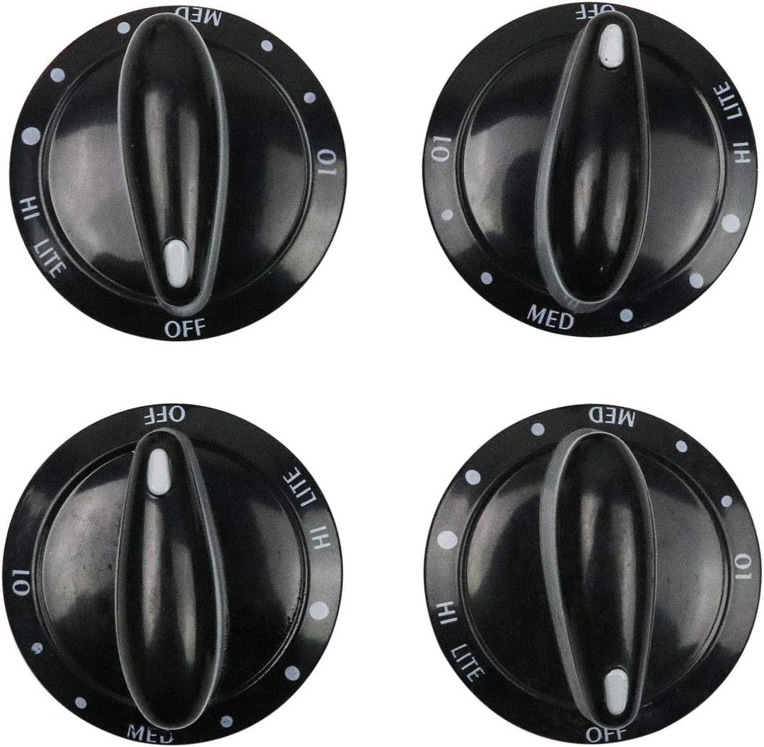 NEW Surface Gas Range Burner Knob 4 Pack Replacement for Whirlpool, Maytag, Magic Chef AP4100044 PS2088607 EA2088607 74011287