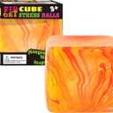 Fidget Toys Squishy Stress Cube, Stress Balls for Kids Adults Squishies Stress Relief, Ice Squishy Cube Sugar Balls, Sensory Toys for Kids with Autism, Fidgets for Classroom Prize Toys (Orange)