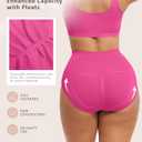 FeelinGirl Seamless Shapewear Underwear for Women Body Shaper Briefs High Waisted Panties Rose Red L