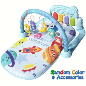 Baby Gyms Play Mats, Tummy Time Mat Toys, Infant Play Mat and Activity Gym, Baby Play Piano Gym Mat, Play Mats for Babies Newborns and Toddlers, Baby Activity Mat Toys 0-3-6-12 Months (Blue)