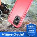 SPORTLINK Design for iPhone 14 Plus Waterproof Case - Shockproof Dustproof Phone Case with Screen Protector, Full Body Protective Case for iPhone Plus, 6.7'' Pink