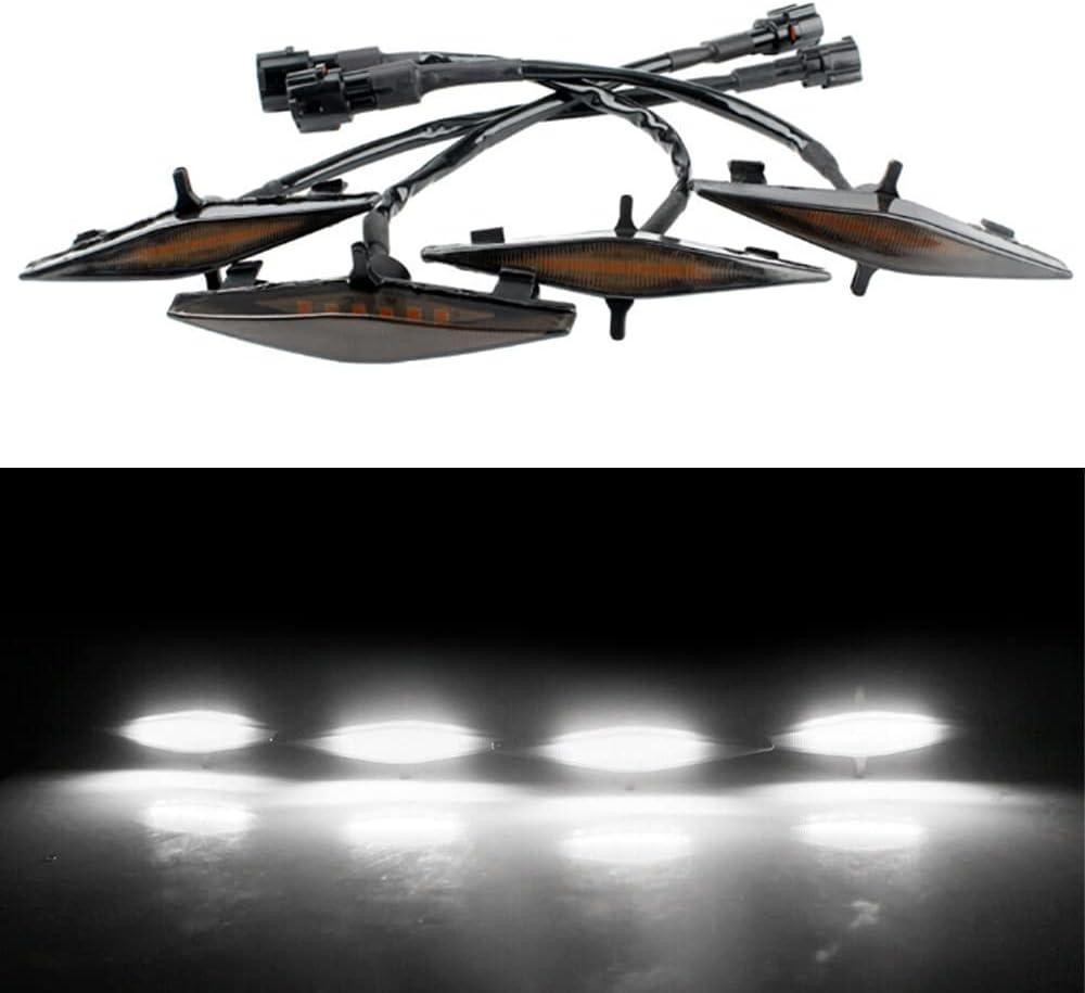 Riloer LED Grille Lights Kits Compatible with Toyota 4Runner TRD Pro/SR5/TRD Off-Road/Limited 2014-2019 4" Smoke Lens 4 PCS White