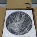 Crystal Dresser Tray, Mirror Glass Makeup Vanity Organizer Filled Crushed Diamond, 10" x 10" Round Jewelry Trinket Perfume Tray for Bathroom Bedroom, Home Decor, Hotel Banquet, Party (Silver)