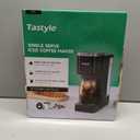 Tastyle Single Serve Coffee Maker, Iced and Hot Coffee Machine for K Cup & Grounds, Compact Design, 40oz Removable Water Reservoir, 6 to 24 Oz Brew Sizes, Fits 7.3" Travel Mug, Black
