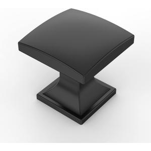 Amerdeco 10 Pack 1-1/3 Inch Matte Black Cabinet Knobs Single Hole Cabinet Pulls Dresser Knobs Round Drawer Knobs and Pulls for Bathroom Cabinets K0014