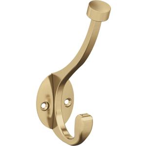Amerock H55465CZ | Adare Double Prong Decorative Wall Hook | Champagne Bronze Hook for Coats, Hats, Backpacks, Bags | Hooks for Bathroom, Bedroom, Closet, Entryway, Laundry Room, Office