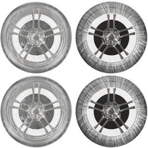100 Pcs Disposable Car Tire Covers Plastic Waterproof Tire Wheel Protector for Car Truck SUV Trailer Camper Universal Covering