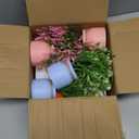 Zeyune Large Spring Artificial Flowers Potted Centerpieces Desktop Fake Floral Plants in Macaron Pot Greenery for Office Table Home Indoor Bathroom Office Wedding Bridal Decor (8 Pcs,Stylish)