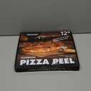 Pizza Peel Aluminum Pizza Spatula, Mooues 12 inch Metal Pizza Paddle(12"x 14")with Rocker Cutter Foldable Wood Handle, [Storage bag included], for Family Pizza Oven Baking Pizza, Dough, Bread & Pastry