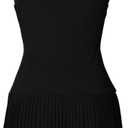 Uni Clau Women’s Casual Sleeveless Mini Dress Summer Crewneck Bodycon Tank A Line Pleated Athletic Short Dress (Black, M)
