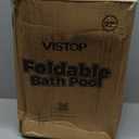 VISTOP Extra Large Foldable Dog Pool XXL, Hard Plastic Shell Portable Swimming Pool for Dogs Cats and Kids Pet Puppy Bathing Tub Collapsible Kiddie Pool (67inch.D x 11.8inch.H, Blue)