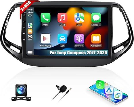 2+64G Android 13 Car Stereo for Jeep Compass 2017-2020 with Wireless Carplay Android Auto,10.1" Touchscreen Car Radio with WiFi GPS Mirror Link Bluetooth EQ FM RDS SWC + Backup Camera